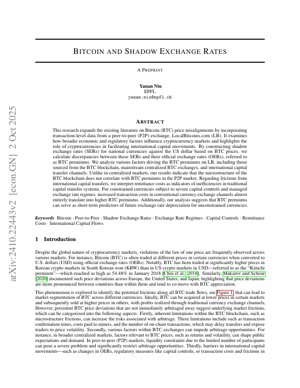 PDF दस्तावेज़ कवर - बिटकॉइन और शैडो एक्सचेंज रेट: P2P बाजार विश्लेषण