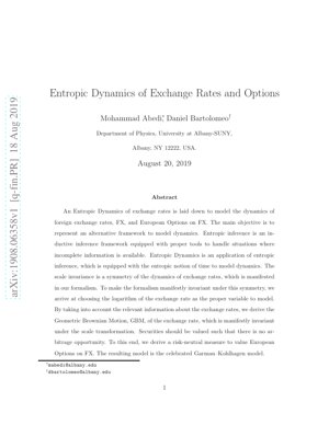 PDF文檔封面 - 匯率與選擇權的熵動態：一個外匯建模的新框架