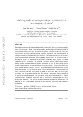 PDF-Dokumentendeckel - Modellierung und Prognose von Wechselkursvolatilität im Zeit-Frequenz-Bereich