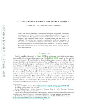PDF文書カバー - 先物為替レートとシーゲルのパラドックス：公理的アプローチによる解決