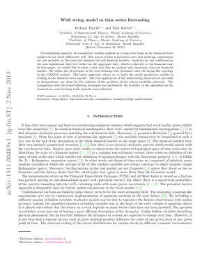 Couverture du document PDF - Approche par Modèle de Cordes pour la Prévision de Séries Temporelles sur les Marchés Forex Financiers